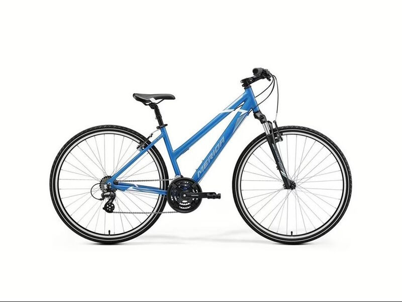 Merida Crossway 10-V Women's - Blue (Steel Blue / White) - MY26 click to zoom image