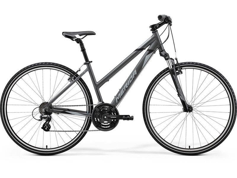Merida Crossway 10-V Women's - Silk Dark Silver (Grey / Black) - MY26 click to zoom image