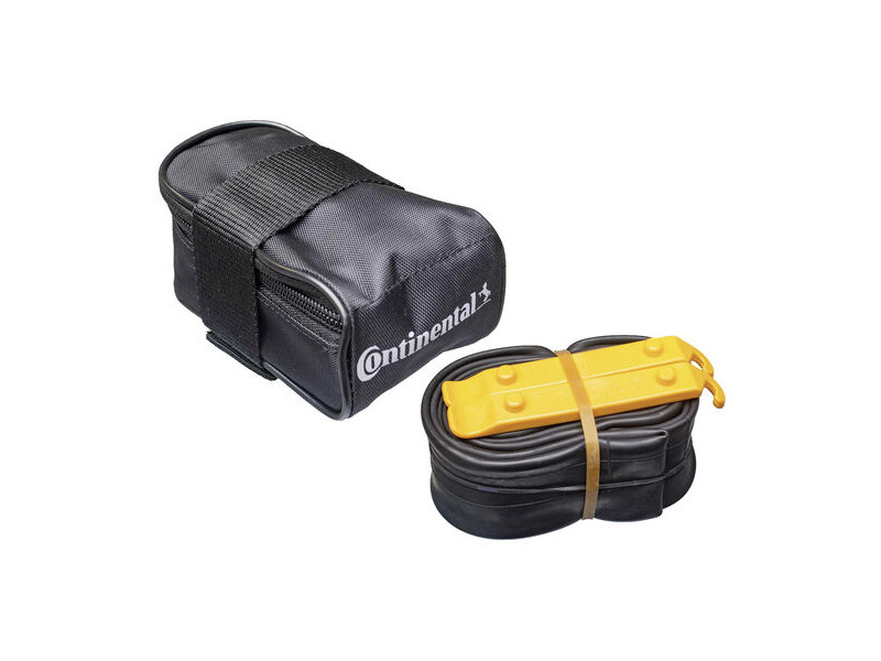 Continental MTB Saddle Bag With MTB 27.5 X 1.75x2.5 Presta 42mm Valve Tube And 2 Tyre Levers: Black click to zoom image