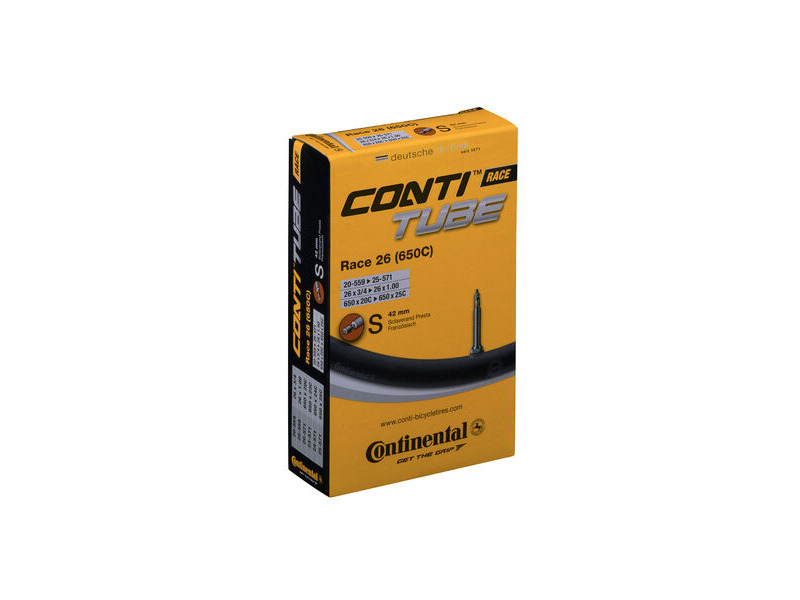 Continental Race Tube - Presta 42mm Valve: Black 26x1.0" - 650x20-25c click to zoom image