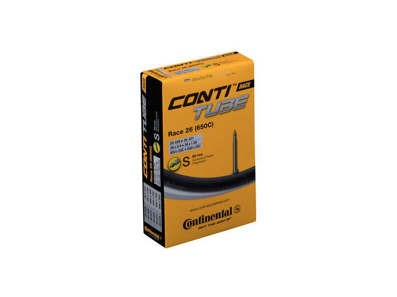 Continental Race Tube - Presta 60mm Valve: Black 26x1.0" - 650x20-25c click to zoom image