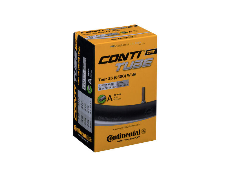 Continental Tour Tube - Schrader 40mm Valve: Black 26x1.75-2.5" click to zoom image