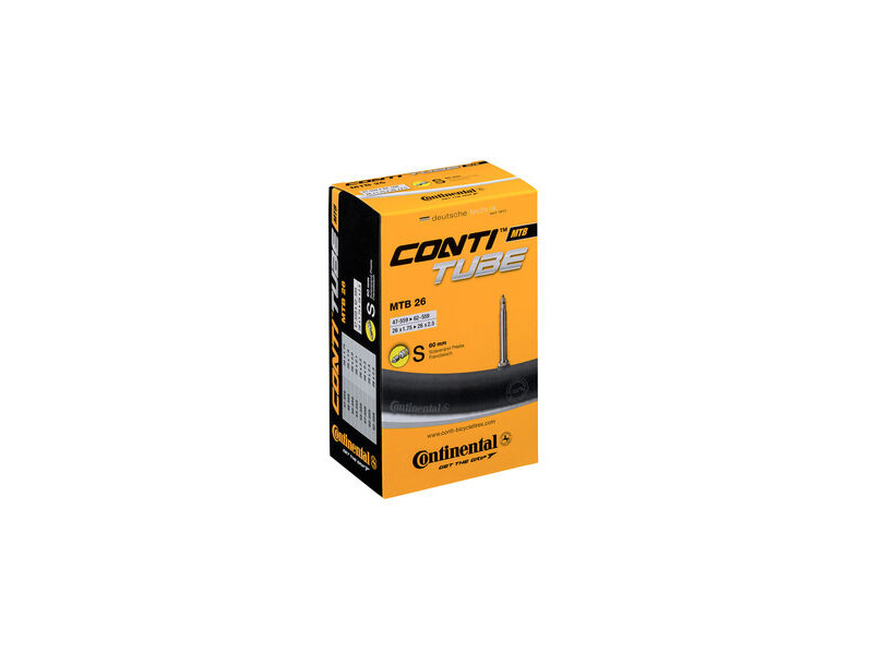 Continental MTB Tube - Presta 60mm Valve: Black 26x1.75-2.5" click to zoom image