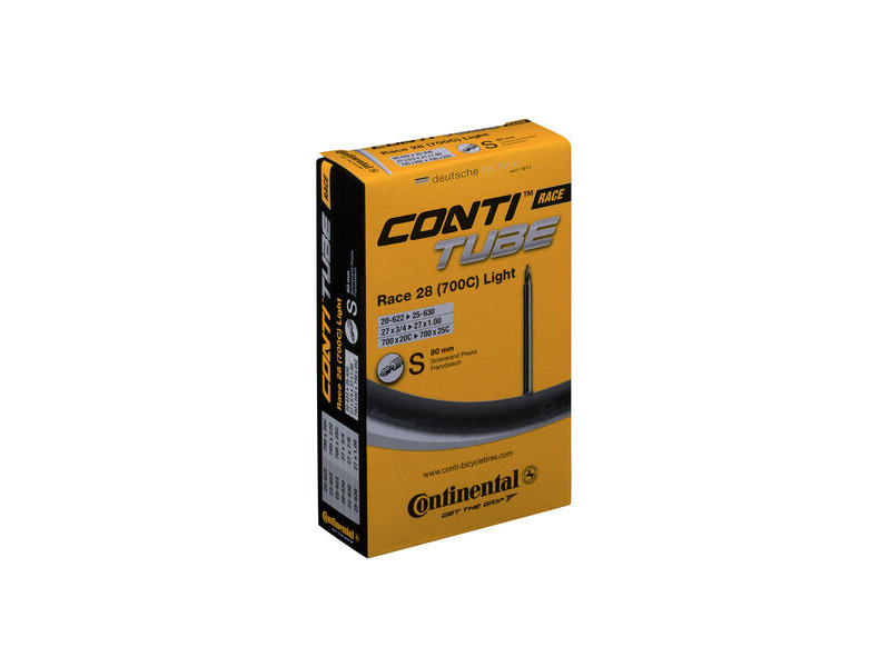 Continental Race Tube Light - Presta 80mm Valve: Black 700x20-25c click to zoom image