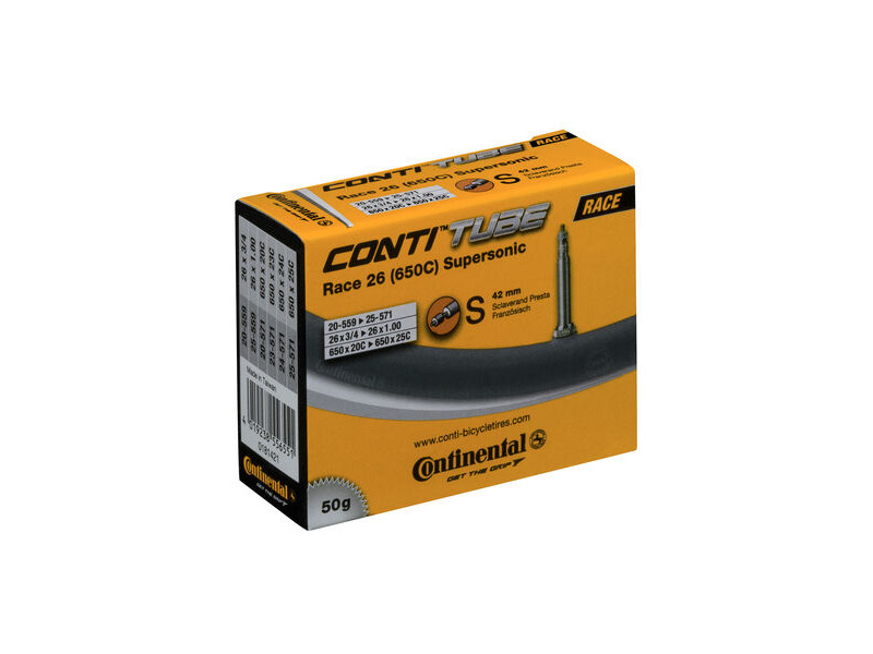 Continental Race Tube Supersonic - Presta 42mm Valve: Black 700x20-25c click to zoom image