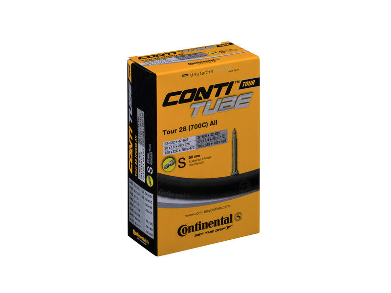 Continental Tour Tube - Presta 60mm Valve: Black 700x32-47c click to zoom image