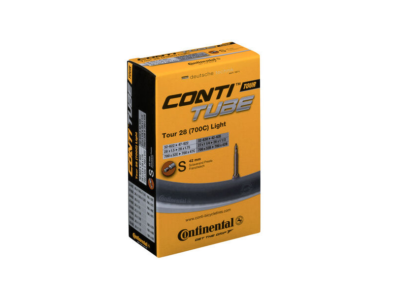 Continental Tour Tube Light - Presta 42mm Valve: Black 700x32-47c click to zoom image