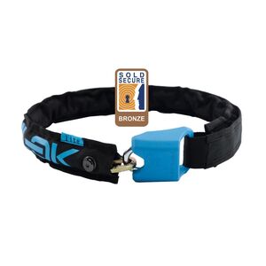 Hiplok Lite Wearable Chain Lock 6mm X 75cm - Waist 24-44 Inches (Bronze Sold Secure) 6MM X 75CM BLACK/CYAN  click to zoom image