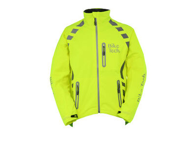 BikeTech Reflective Cycling Jacket Hi-Viz Yellow