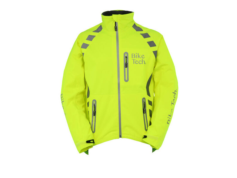 BikeTech Reflective Cycling Jacket Hi-Viz Yellow click to zoom image